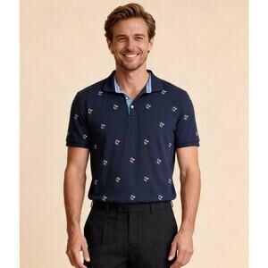 Louis Castel Cotton Polo Shirt – Size 110 (US Men’s Large) BLUE